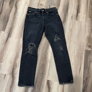 Levi's Black Distressed Skinny Leg Jeans